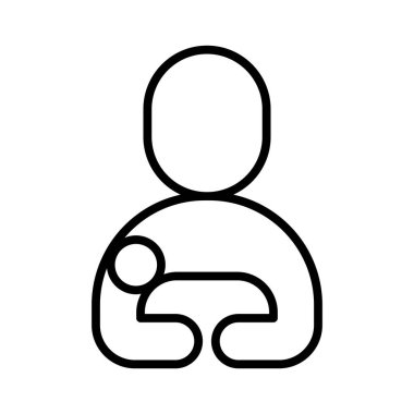 İnce çizgi biçimli Vector grafik tasarımlı ebeveyn simgesine sahip bebek