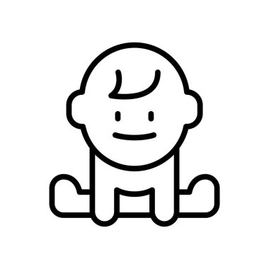 İnce çizgi biçimli bebek simgesi Vektör çizimi grafik tasarımı