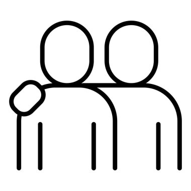 İnce çizgi biçimi Vektör illüstrasyon grafik tasarımında sarılma simgesi