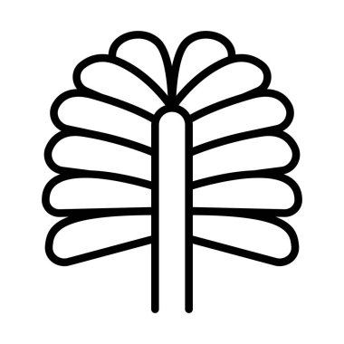 Filiz, bitki, ağaç tepesi, ince çizgi biçimli yaprak simgesi Vector grafik tasarımı