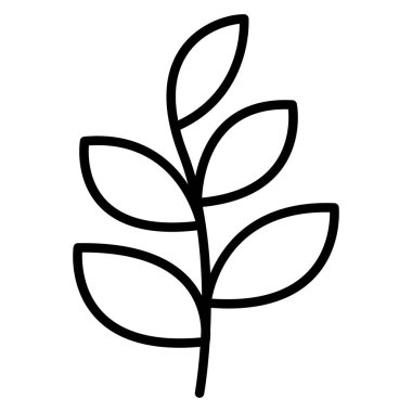 Filiz, bitki, ağaç tepesi, ince çizgi biçimli yaprak simgesi Vector grafik tasarımı