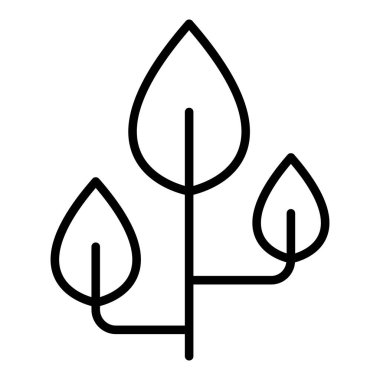 Filiz, bitki, ağaç tepesi, ince çizgi biçimli yaprak simgesi Vector grafik tasarımı