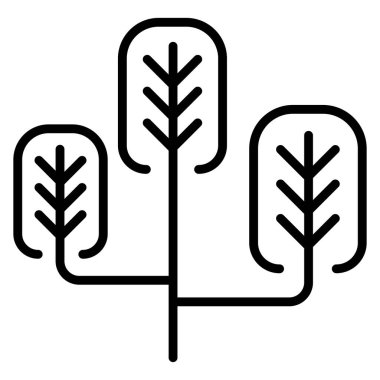 Ağaç, filizlenme simgesi ince çizgi biçimli Vektör grafik tasarımı