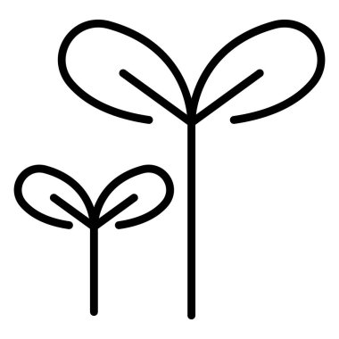 Ağaç, filizlenme simgesi ince çizgi biçimli Vektör grafik tasarımı