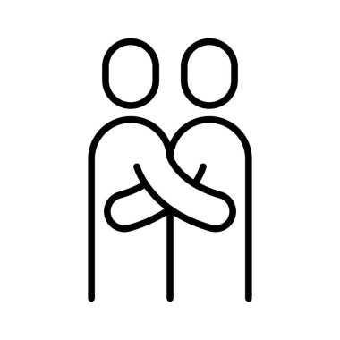 İnce çizgi biçimi Vektör illüstrasyon grafik tasarımında sarılma simgesi