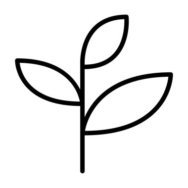 Filiz, ağaç tepesi simgesi ince çizgi biçimli Vektör çizimi grafik tasarımı