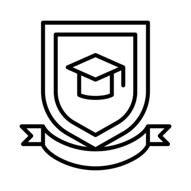 İnce çizgi biçimi Vector grafik tasarımı ile okul logosu simgesi