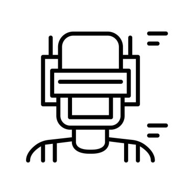 İnce çizgi biçimli robot simgesi Vektör illüstrasyon grafik tasarımı