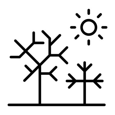 İnce çizgi biçimi Vektör illüstrasyon grafik tasarımında kuru simge