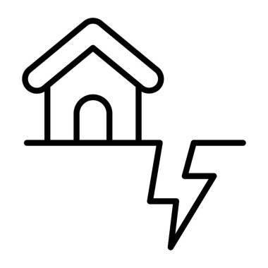 İnce çizgi biçimi Vektör grafik tasarımı ile toprak simgesi çöküyor