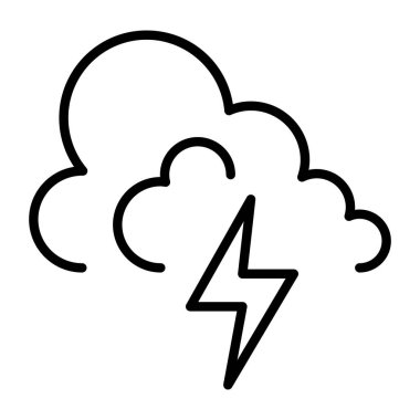 İnce çizgi biçimi Vektör grafik tasarımı ile şimşek simgesi