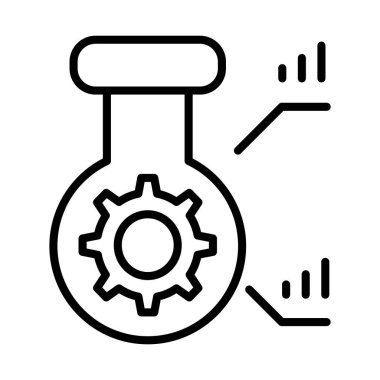 İnce çizgi biçimi Vektör grafik tasarımı ile deney simgesi
