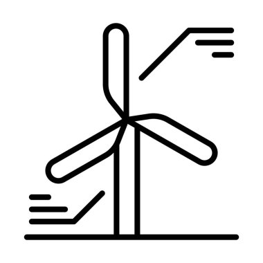 İnce çizgi biçimi Vektör grafik tasarımı ile rüzgar enerji simgesi
