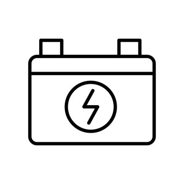 İnce çizgi biçimli pil vektör çizimi grafik tasarımı simgesi