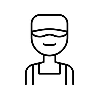 İnce çizgi biçimli mekanik ikon Vektör illüstrasyon grafik tasarımı