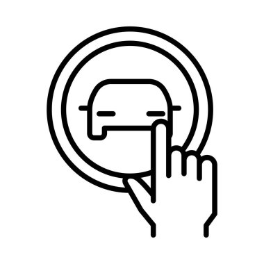 Smart car icon in thin line style Vector illustration graphic design