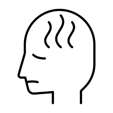 İnce satır biçimi vektör illüstrasyon grafik tasarımı ile baş ağrısı simgesi