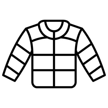 İnce çizgi biçimli süveter ikonu Vektör çizimi grafik tasarımı