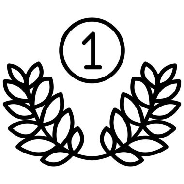 İnce çizgi biçimli vektör çizim grafik tasarımı ödül simgesi