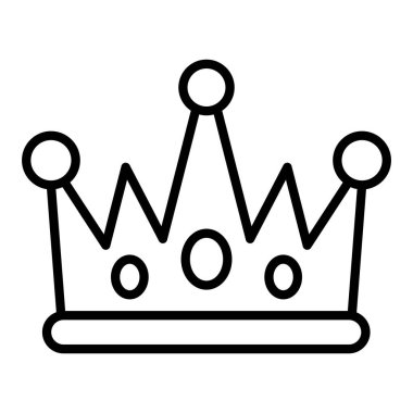 İnce çizgi biçimli Crown simgesi Vektör illüstrasyon grafik tasarımı