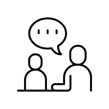 İnce çizgi biçiminde psikoterapi ikonu