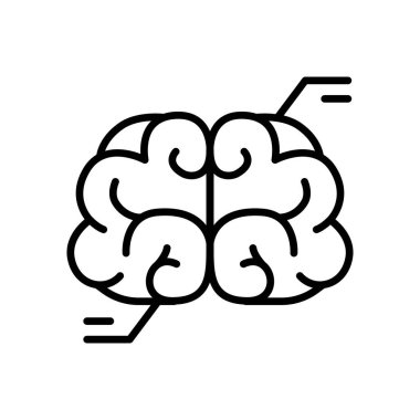 İnce çizgi biçimi Vektör grafik tasarımı ile beyin tarama simgesi
