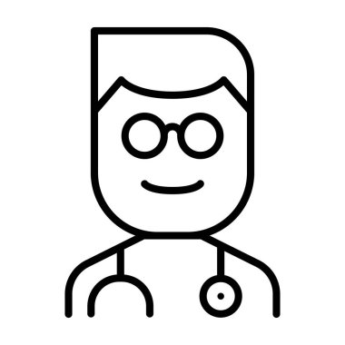 Doctor icon in thin line style Vector illustration graphic design