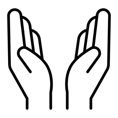 İnce çizgi biçimi Vektör illüstrasyon grafik tasarımı ile dua simgesi