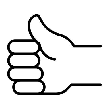 İnce çizgi biçimi Vektör grafik tasarımı simgesinde başparmak yukarı simgesi