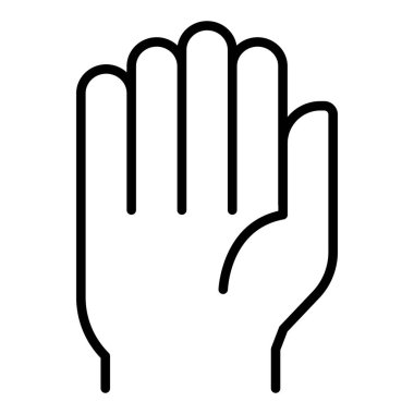 İnce çizgi biçimli avuç içi simgesi çizimi grafik tasarımı