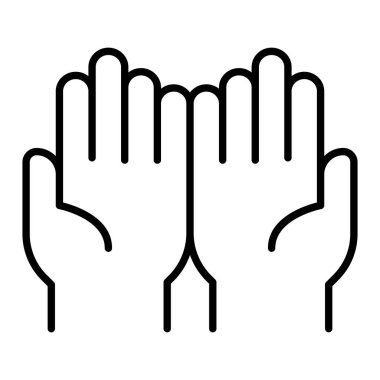 İnce çizgi biçimi Vektör illüstrasyon grafik tasarımı ile dua simgesi