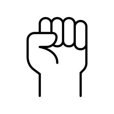 İnce çizgi biçiminde yumruk simgesi Vektör illüstrasyon grafik tasarımı