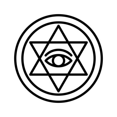 İnce çizgi biçimi vektör grafik tasarımı ile Astroloji simgesi