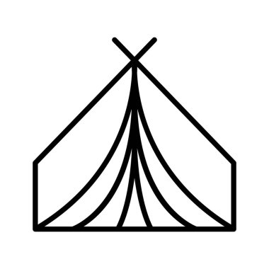 İnce çizgi biçimli çadır simgesi Vektör çizimi grafik tasarımı