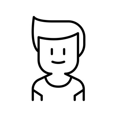 Boy icon in thin line style Vector illustration graphic design