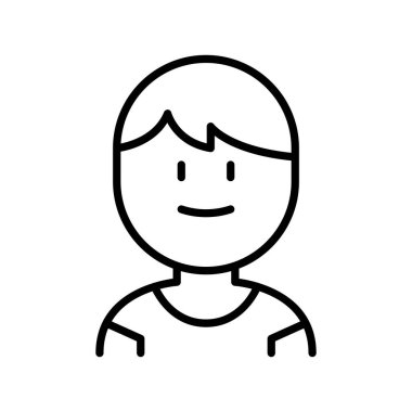 Boy icon in thin line style Vector illustration graphic design