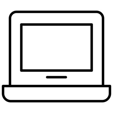 İnce çizgi biçim vektör çizimi grafik tasarımı içindeki bilgisayar simgesi