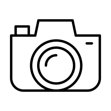 İnce çizgi biçimi vektör çizim grafik tasarımı ile kamera simgesi
