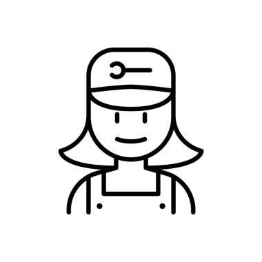 İnce çizgi biçimli mekanik ikon Vektör illüstrasyon grafik tasarımı