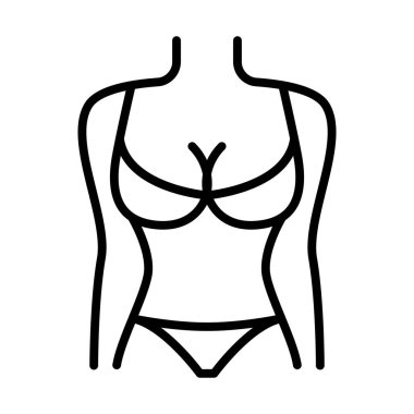 İnce çizgi biçimli kadın gövdesi çizimi grafik tasarımı