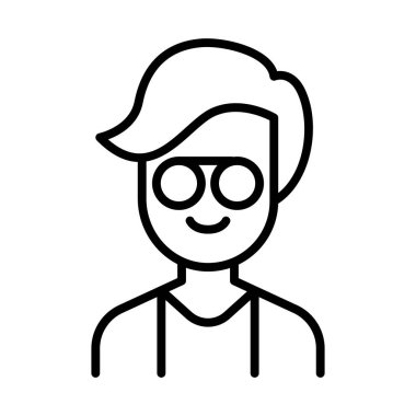 Man icon in thin line style Vector illustration graphic design