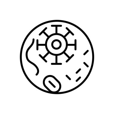 Bakteri, virüs simgesi ince çizgi biçimli Vektör grafik tasarımı