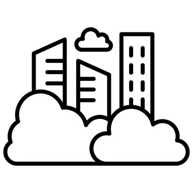 İnce çizgi biçimli Vector grafik tasarımı hava kirliliği simgesi