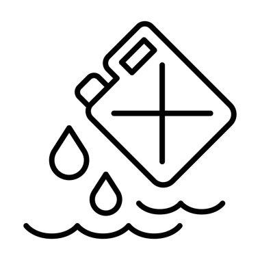 Su kirliliği simgesi ince çizgi biçimi Vektör grafik tasarımı