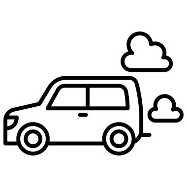 İnce çizgi biçimli Vector grafik tasarımı hava kirliliği simgesi