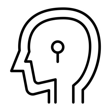 İnce çizgi biçimi Vektör grafik tasarımı ile psikoloji simgesi