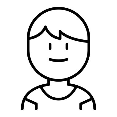 Boy icon in thin line style Vector illustration graphic design