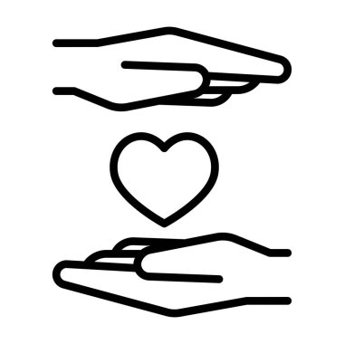 İnce çizgi biçiminde aşk simgesi Vektör illüstrasyon grafik tasarımı