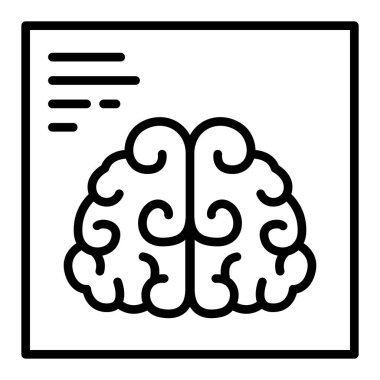 İnce çizgi biçimi Vektör grafik tasarımı ile beyin tarama simgesi