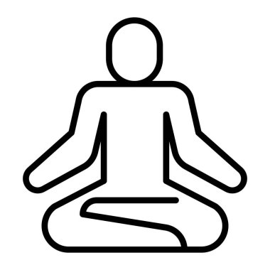İnce çizgi biçimi Vektör çizimi grafik tasarımı ile meditasyon simgesi